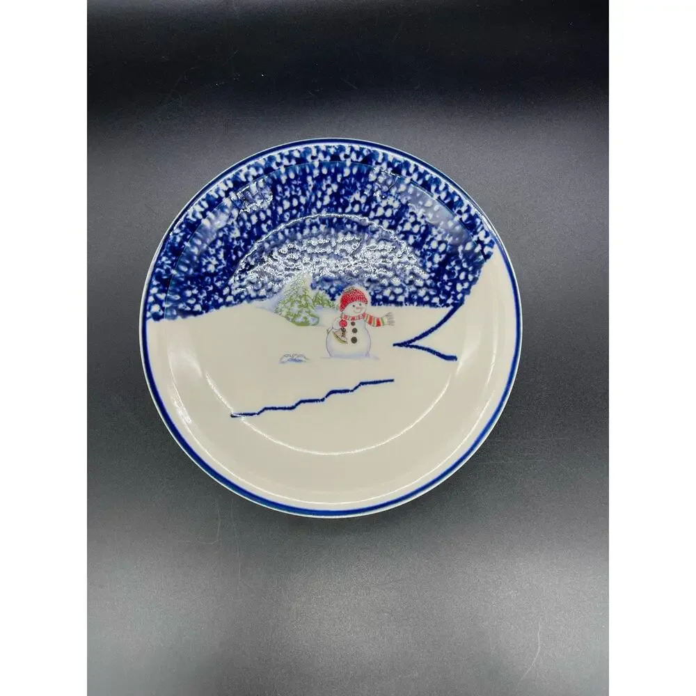 Thomson Pottery Snowman Set of 2 Salad Plates